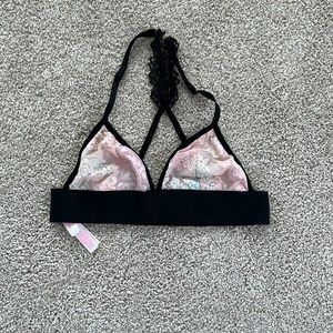 PINK lace triangle bralette